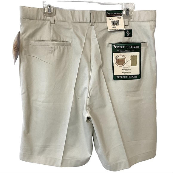Bert Purlitzer Men’s Shorts New with Tags Khaki Stone Color Size 36 - Picture 3 of 16